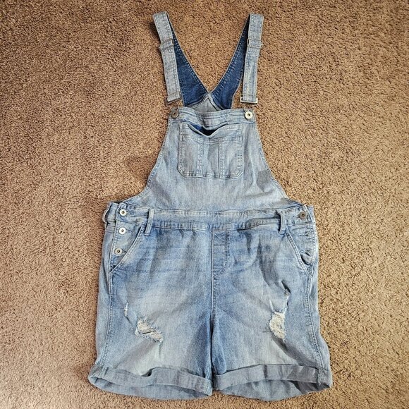 torrid Denim - Torrid Denim Overalls Womens 16 Blue Distressed Stretch Jeans Adjustable EUC